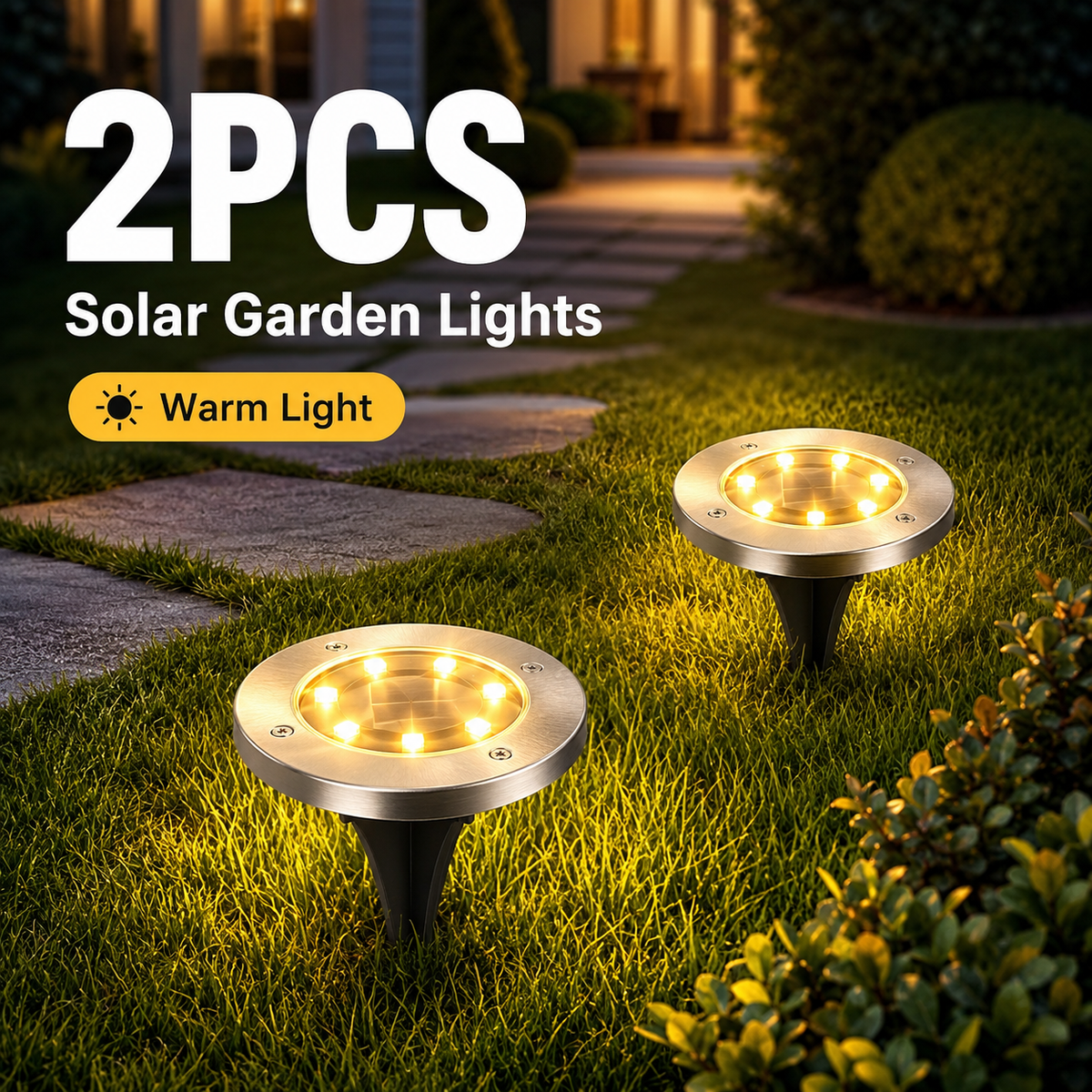 ✨🏡8-LED Solar Garden Lights – Waterproof Outdoor Pathway Decor