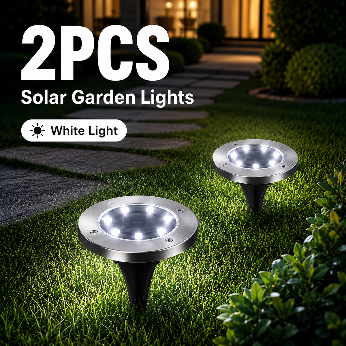 ✨🏡8-LED Solar Garden Lights – Waterproof Outdoor Pathway Decor