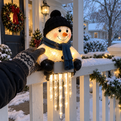 🔥 Today 49% OFF - WinterGlow Snowman Icicle Lights – Magical Christmas Decoration
