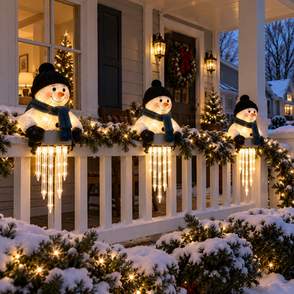 🔥 Today 49% OFF - WinterGlow Snowman Icicle Lights – Magical Christmas Decoration