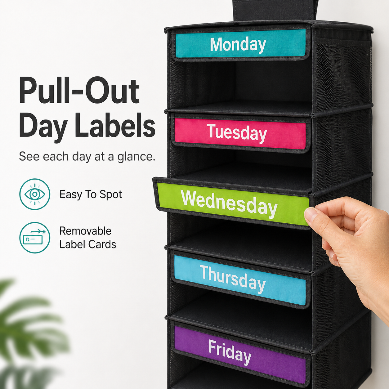 🎁 50% OFF TODAY 👗 5-Day Hanging Outfit Organizer ✨ Plan 5 Outfits. Grab & Go.