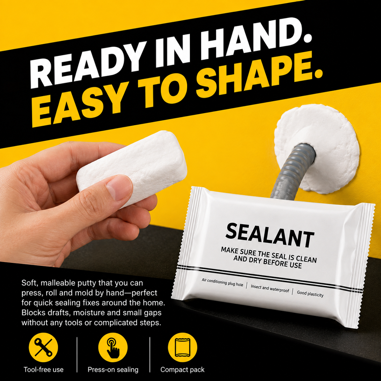 🌿 Eco-Friendly Sealing Putty – Gap, Crack & Hole Filler