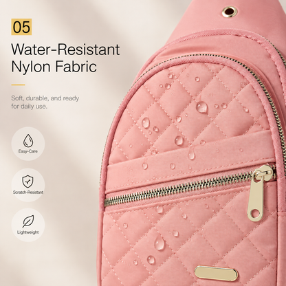 Solid Color Quilted Fanny Pack for Women - Large Capacity