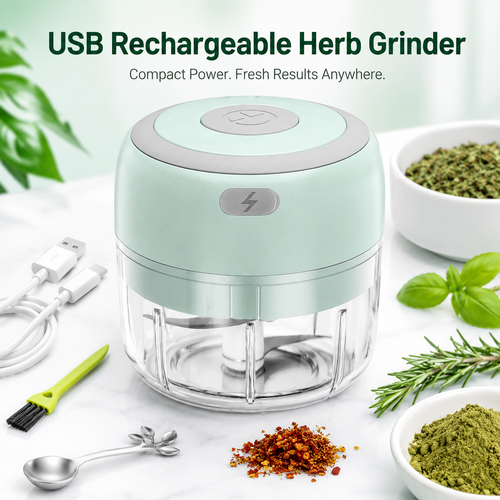 🌿 USB Rechargeable Herb Grinder – Mini Electric Chopper