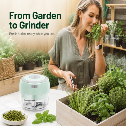 🌿 USB Rechargeable Herb Grinder – Mini Electric Chopper