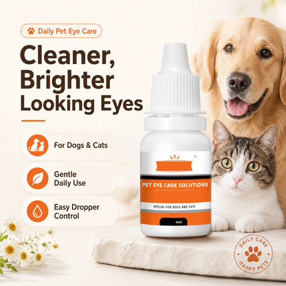🐾 Pet Eye Wash Drops – Tear Stain Cleanup & Daily Eye-Area Care