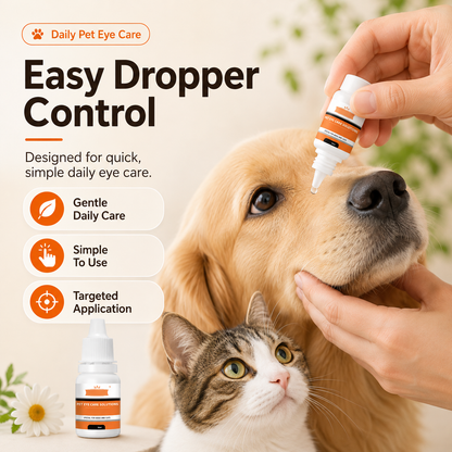 🐾 Pet Eye Wash Drops – Tear Stain Cleanup & Daily Eye-Area Care
