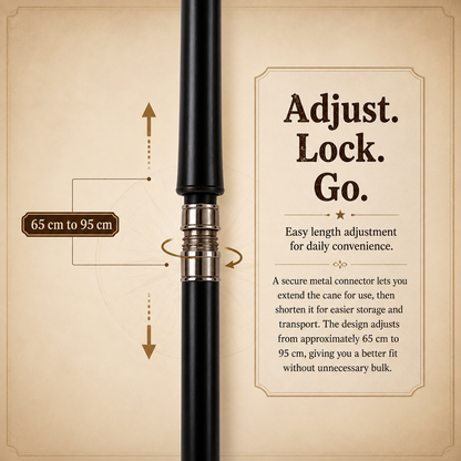 🤠 Western Revolver Walking Cane – Adjustable Vintage Design