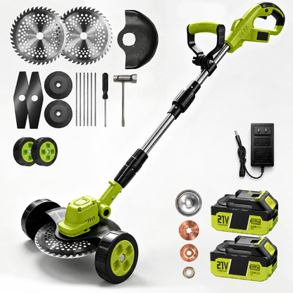 🌿 21V Cordless 3-in-1 Grass Trimmer – Edger & Mini Mower Kit