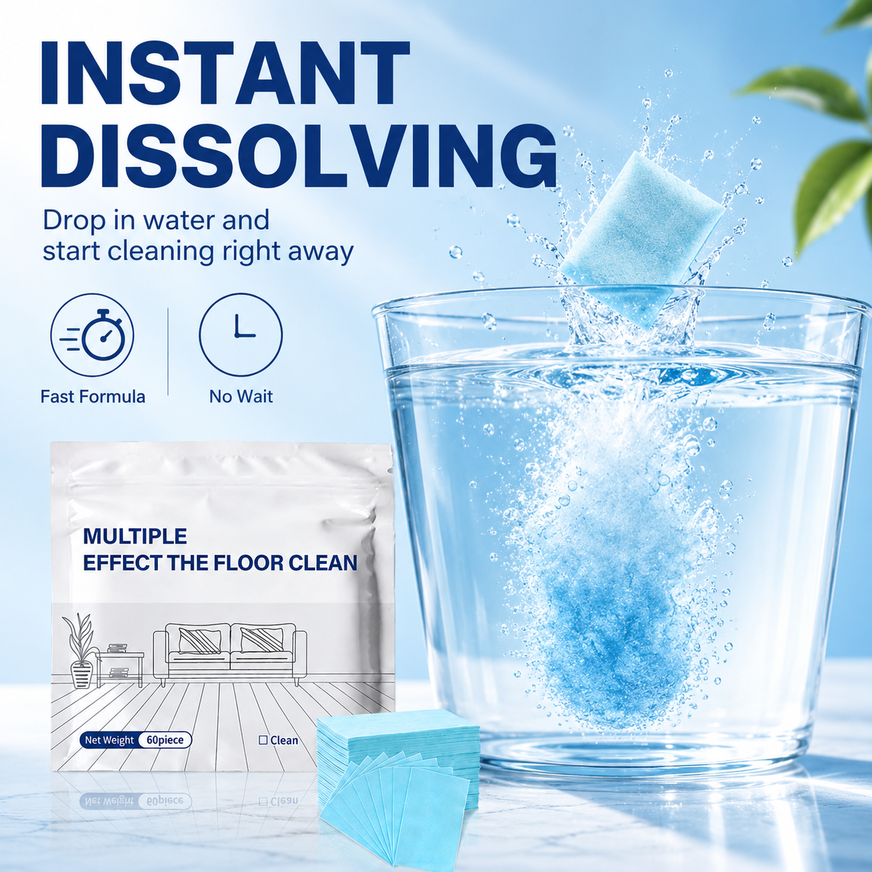 💥 Multi-Effect Floor Cleaning Tablets | Fast Dissolving & No-Rinse Formula