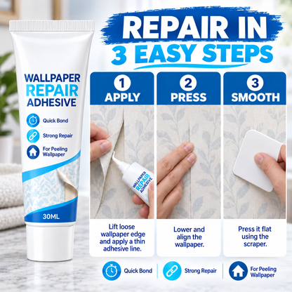 🧱 Wallpaper Repair Adhesive Kit – Seam & Edge Repair Glue ✨