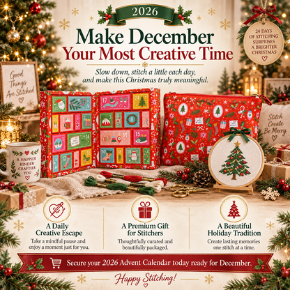 🎄 2026 Cross Stitch Advent Calendar Box – 24 Days of Christmas Crafting Surprises ✨