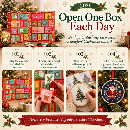 🎄 2026 Cross Stitch Advent Calendar Box – 24 Days of Christmas Crafting Surprises ✨