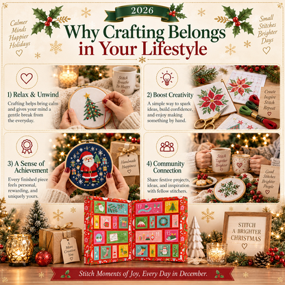 🎄 2026 Cross Stitch Advent Calendar Box – 24 Days of Christmas Crafting Surprises ✨