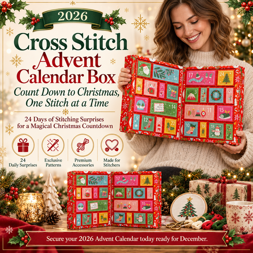 🎄 2026 Cross Stitch Advent Calendar Box – 24 Days of Christmas Crafting Surprises ✨