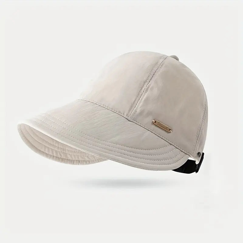 Women's Wide Brim Sun Visor Hat – UPF 50+ Open Top Cap for Ponytails, Golf & Beach