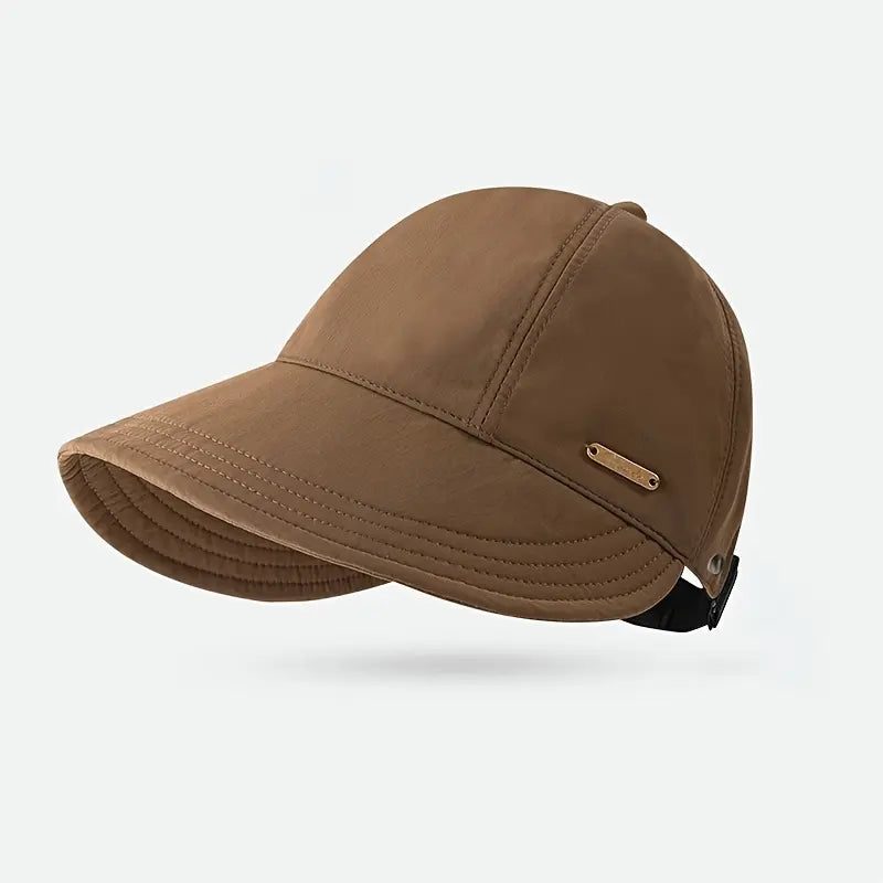 Women's Wide Brim Sun Visor Hat – UPF 50+ Open Top Cap for Ponytails, Golf & Beach