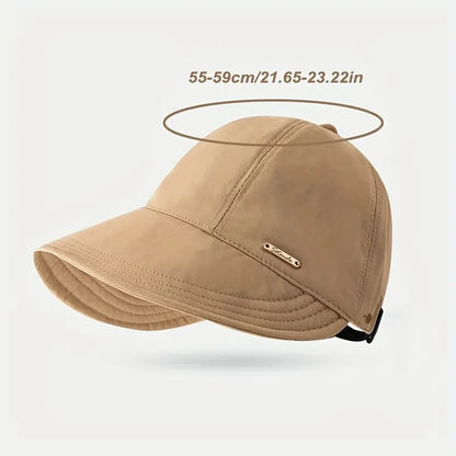 Women's Wide Brim Sun Visor Hat – UPF 50+ Open Top Cap for Ponytails, Golf & Beach