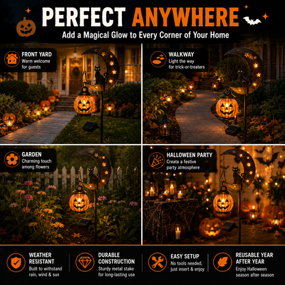 🎃Solar Halloween Black Cat Garden Stake Light