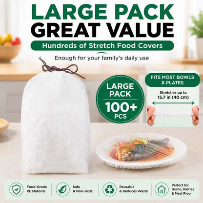 100PCS Disposable Stretch Food Covers for Bowls & Plates🛒