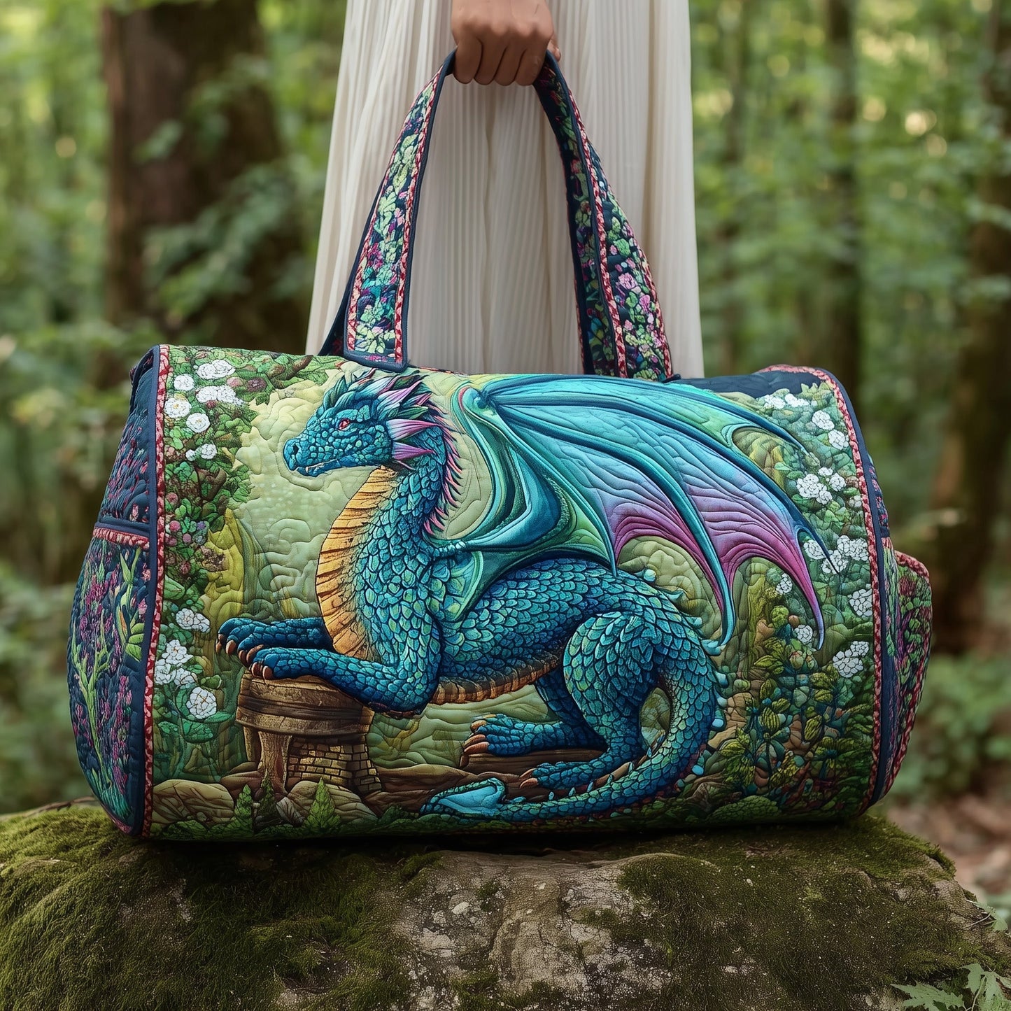 Forest Dragon Quilted Duffle Bag GFTONL5721