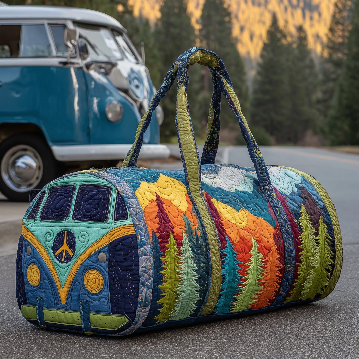 Hippie Vibe Quilted Duffle Bag GFTONL5858