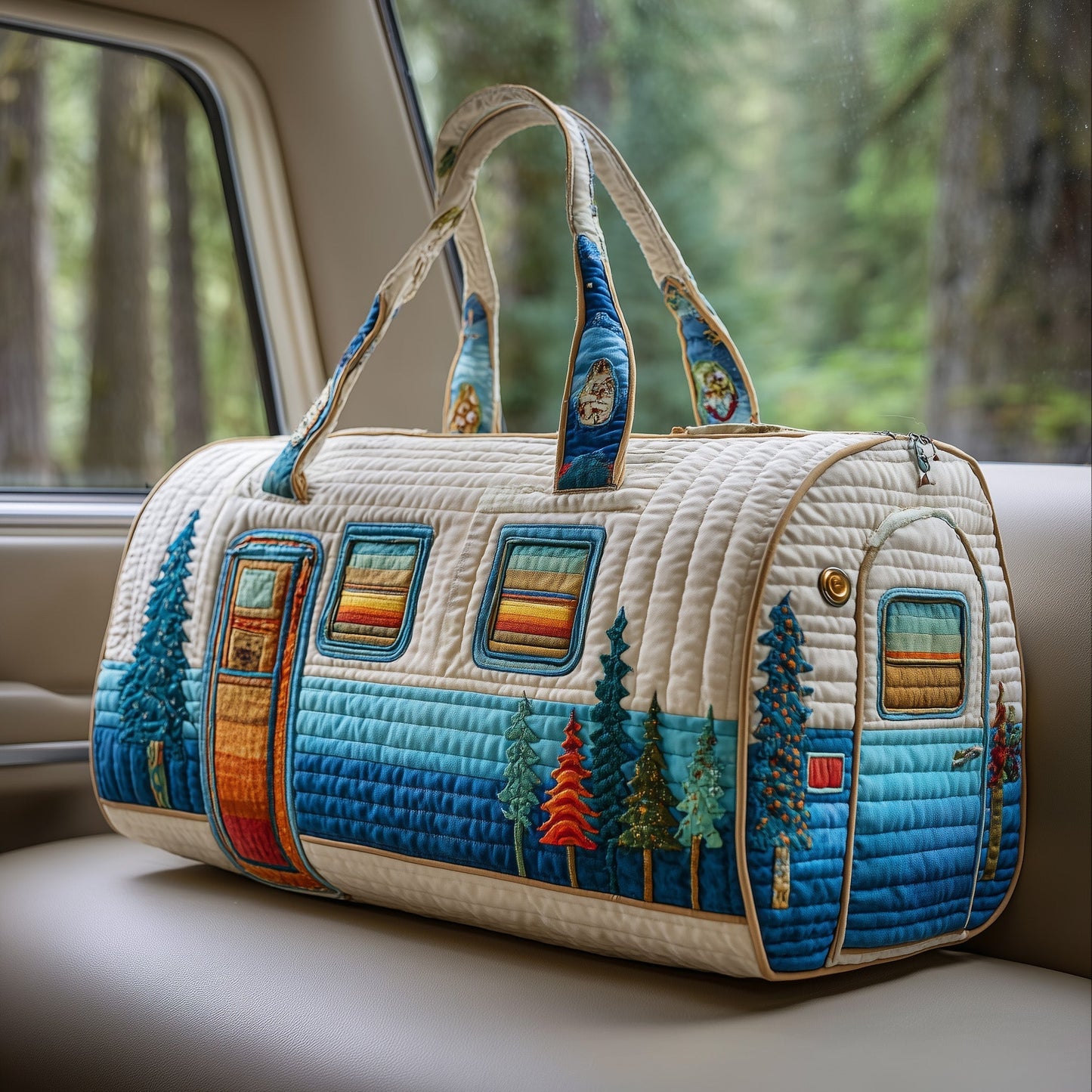 Vintage Camping Trailer Quilted Duffle Bag GFTOTP10766