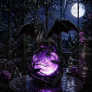 🔥Free Shipping🔮 Gothic Dragon LED Crystal Ball Lamp — Dark Aesthetic Decor