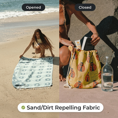 2-in-1 Sand-Free Towel Backpack | 100% Organic Cotton