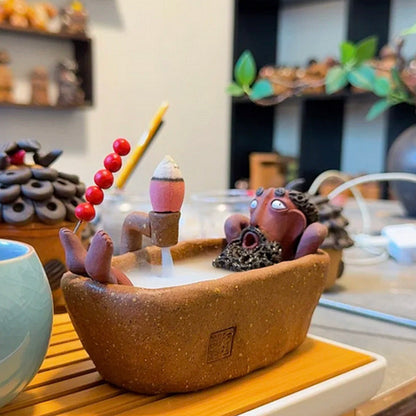 🌿 Terracotta Palo Santo Holder – Handmade Incense Burner For Calm Home Rituals