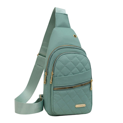 Solid Color Quilted Fanny Pack for Women - Large Capacity