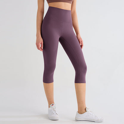 Womens Workout Capri Leggings 17" No Front Seam High Waisted Hidden Scrunch Gym Yoga Pants,summerwins summerwins