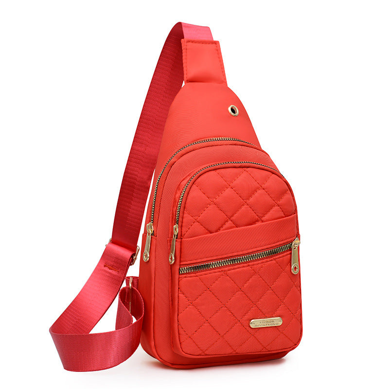 Solid Color Quilted Fanny Pack for Women - Large Capacity
