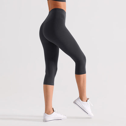 Womens Workout Capri Leggings 17" No Front Seam High Waisted Hidden Scrunch Gym Yoga Pants,summerwins summerwins