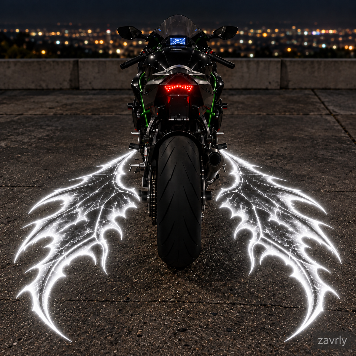 🏍️🔥 Devil Wing Motorcycle LED Ground Projector Lights – 2-Pack