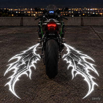 🏍️🔥 Devil Wing Motorcycle LED Ground Projector Lights – 2-Pack