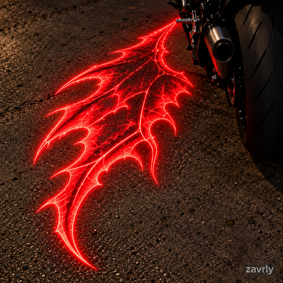 🏍️🔥 Devil Wing Motorcycle LED Ground Projector Lights – 2-Pack