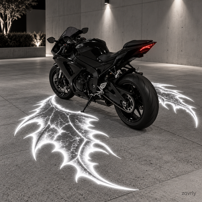 🏍️🔥 Devil Wing Motorcycle LED Ground Projector Lights – 2-Pack