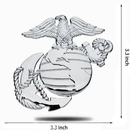Marine Corps USMC Metal Car Emblem Decal