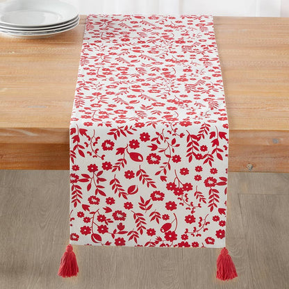 Red Floral Set of 4 Placemats or Runner