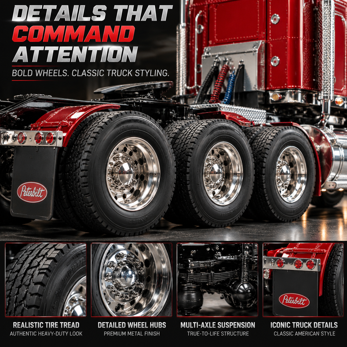 🔥LAST DAY 49% Candy Apple Red American Truck Model Kit – Build Your Own Classic Semi Truck
