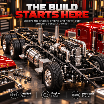 🔥LAST DAY 49% Candy Apple Red American Truck Model Kit – Build Your Own Classic Semi Truck