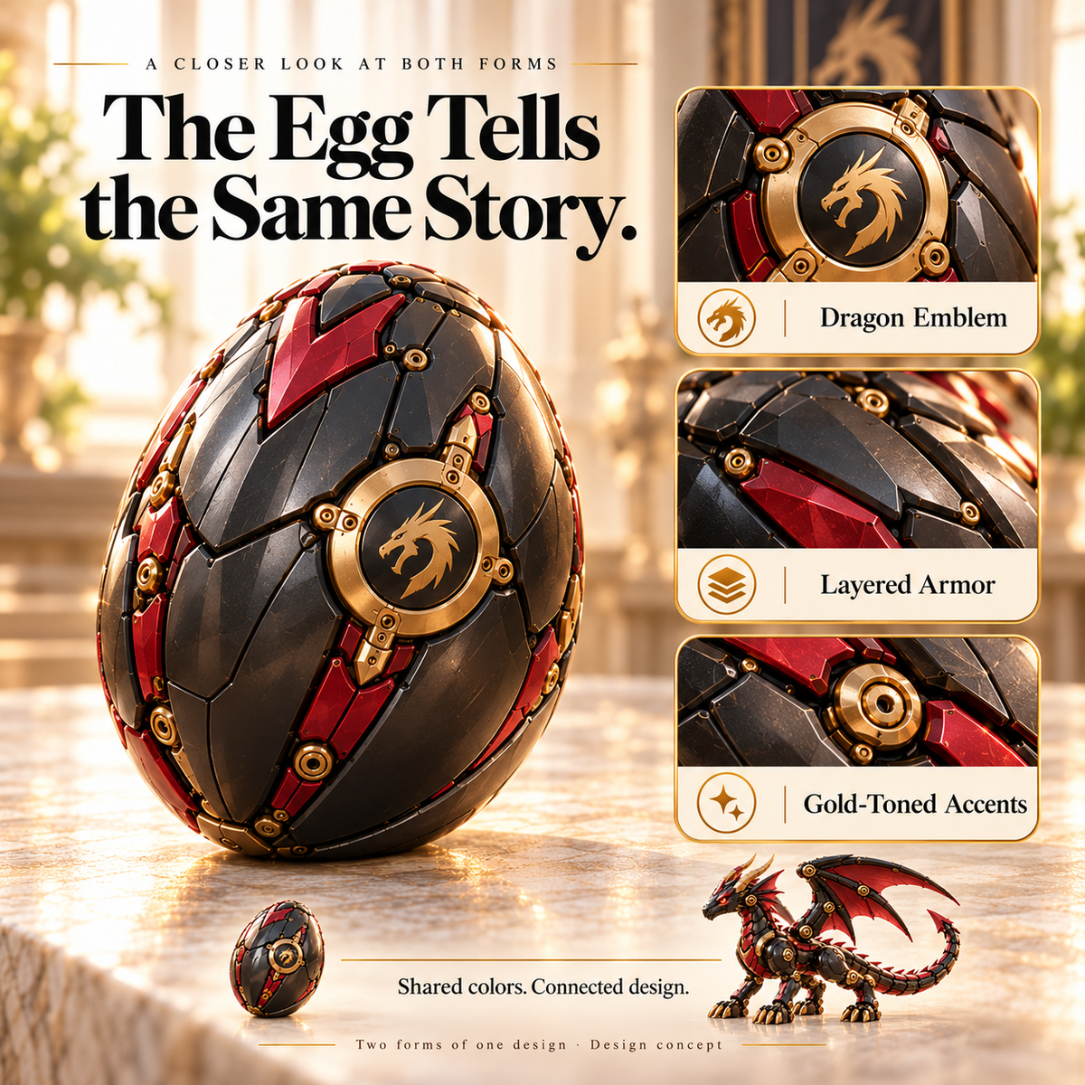 🔥LAST DAY 49% OFF -🐉 Mechanical Dragon Egg – Epic Armored Dragon & Fantasy Collectible ✨