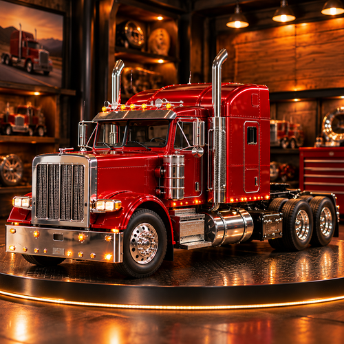 🔥LAST DAY 49% Candy Apple Red American Truck Model Kit – Build Your Own Classic Semi Truck
