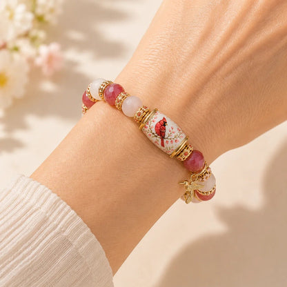 ❤ Cardinal Remembrance Bracelet – Meaningful Red Bead Keepsake Gift