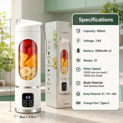 【💥Summer Sale Deals-50% OFF】Portable 15.22 Oz USB Rechargeable Personal Blender with LED Display🥤