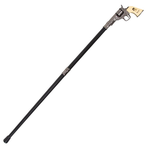 🔫 Western Revolver Walking Cane – Unique Pistol Handle for Collectors & Gentlemen