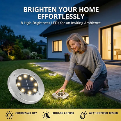✨🏡8-LED Solar Garden Lights – Waterproof Outdoor Pathway Decor