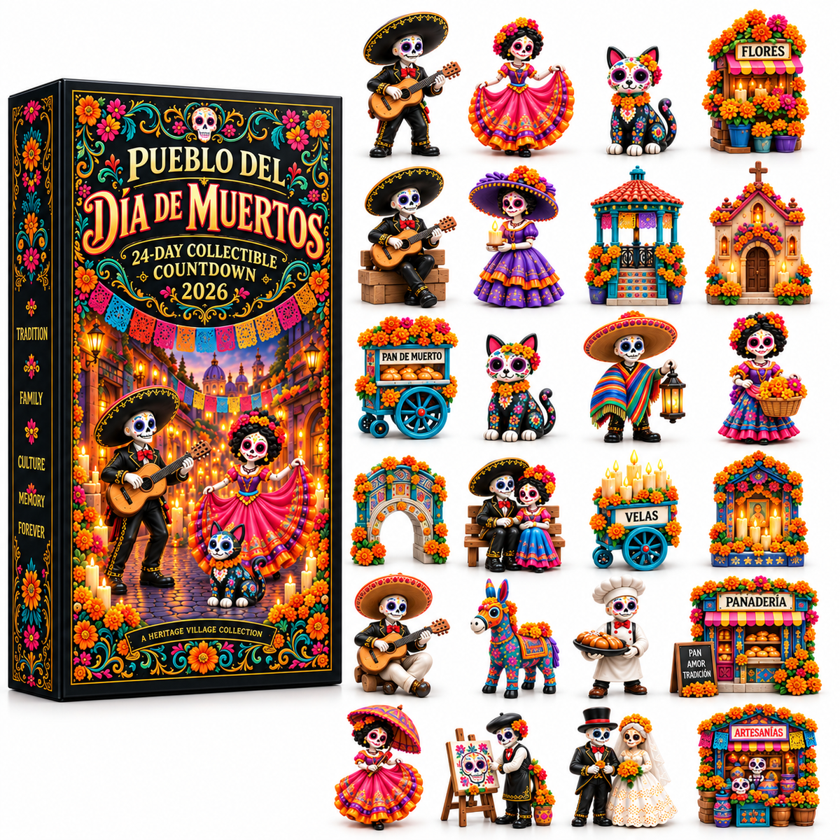 💀🎉 Pueblo del Día de Muertos 2026 — 24-Day Collectible Village Countdown