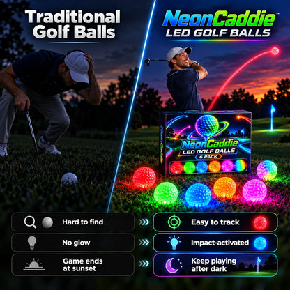 🌙⛳ Night Golf LED Balls – 6-Pack Light Up Golf Balls